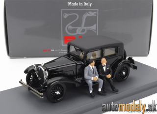 RIO - ALFA ROMEO 1750 6C WITH GABRIELE D'ANNUNZIO AND TAZIO NUVOLARI FIGURES 1932 BLACK - 1:43