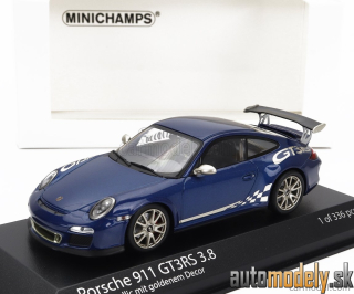 Minichamps - PORSCHE 911 997-2 GT3 RS 3.8 COUPE 2009 GOLD WHEELS BLUE - 1:43