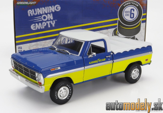 GreenLight - FORD USA F-100 PICK-UP GOOD YEAR 1969 BLUE YELLOW - 1:24