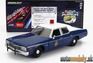 GreenLight - DODGE MONACO KANSAS HIGHWAY PATROL POLICE 1975 BLUE WHITE - 1:24