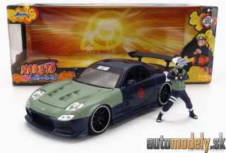 Jada - MAZDA RX-7 WITH KAKASHI HATAKE FIGURE 1993 BLUE GREEN - 1:24