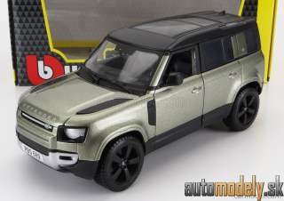 Bburago - LAND ROVER NEW DEFENDER 110 2020 LIGHT GREEN MET WHITE - 1:24