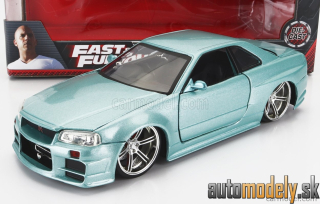Jada - NISSAN BRIAN'S SKYLINE GT-R (BNR34) 1999 FAST & FURIOUS SEA GREEN - 1:24