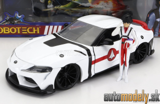 Jada - TOYOTA SUPRA WITH RICK HUNTER FIGURE ROBOTECH 2020 WHITE RED - 1:24