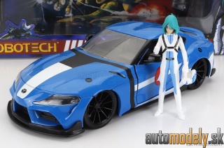 Jada - TOYOTA SUPRA WITH MAX STERLING FIGURE ROBOTECH 2020 LIGHT BLUE WHITE - 1:24
