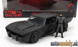 Jada - BATMAN BATMOBILE WITH FIGURE 2022 THE BATMAN MOVIE MATT BLACK - 1:24