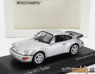Minichamps - PORSCHE 911 964 TURBO COUPE 1990 SILVER - 1:43