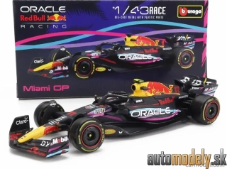 BURAGO - RED BULL F1 RB19 TEAM ORACLE RED BULL RACING N 11 2nd MIAMI GP 2023 SERGIO PEREZ MATT BLUE - 1:43