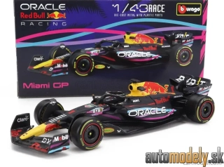 BURAGO - RED BULL F1 RB19 TEAM ORACLE RED BULL RACING N 1 WORLD CHAMPION WINNER MIAMI GP 2023 MAX VERSTAPPEN MATT BLUE - 1:43
