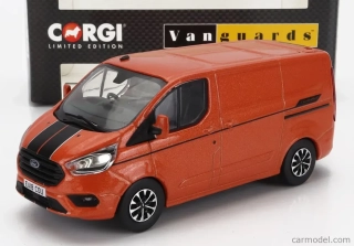 Vanguards - FORD ENGLAND TRANSIT CUSTOM VAN 2018 ORANGE MET - 1:43