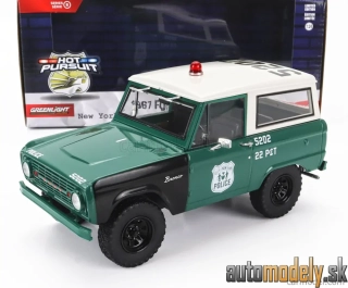 GreenLight - FORD BRONCO NEW YORK POLICE DEPARTMENT NYPD 1967 GREEN WHITE - 1:24